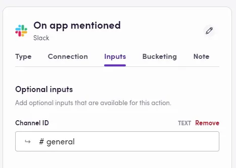 Slack event input